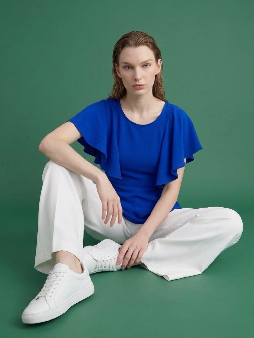 City chic Blue Flutter Sleeve Women’s Top